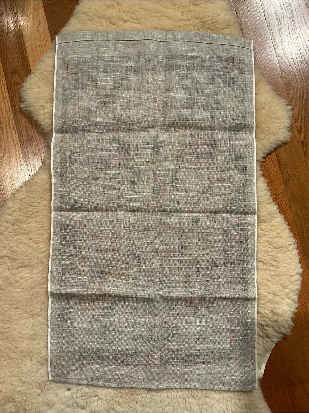 Set of vintage linen kitchen towels